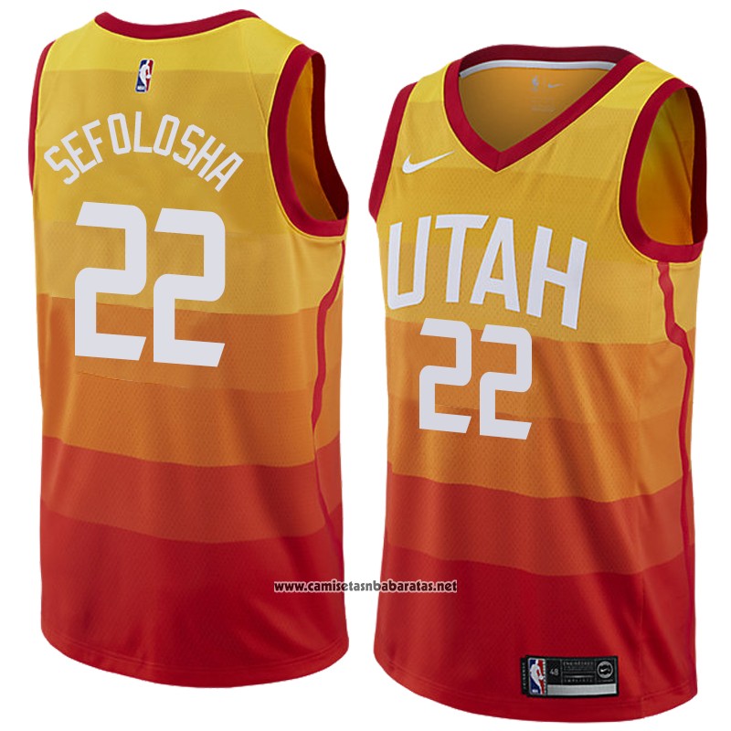 Camiseta Utah Jazz Thabo Sefolosha #22 Ciudad 2018 Amarillo